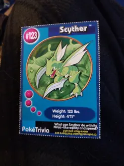 VTG Vintage POKEMON Scyther Pokemon Burger King Promo TRADING CARD #123 Nintendo - Image 1