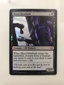 Hired Hexblade Foil MTG Magic the Gathering Card NM Near Mint Realm AFR - Image 1