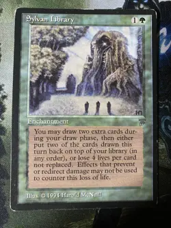 Sylvan Library Magic: The Gathering Enchantment Rare MP MTG Legends - Image 1
