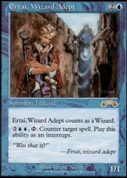 1x Ertai, Wizard Adept Moderate Play, English Exodus MTG Magic - Image 1
