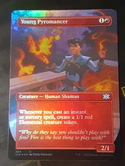 Young Pyromancer Borderless FOIL, D Masters 2022 , NM , MTG, FREE SHIPPING - Image 1
