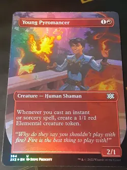 Young Pyromancer Borderless FOIL, D Masters 2022 , NM , MTG, FREE SHIPPING - Image 2