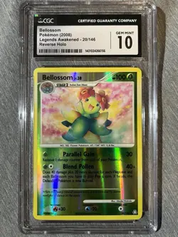 2008 Bellossom 20/146 Reverse Holo Rare CGC 10 Gem Mint Legends Awakened Pokemon - Image 1