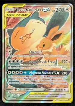 POKEMON - EEVEE & SNORLAX GX SM169 | SM BLACK STAR PROMOS | PROMO | NEAR MINT - Image 1
