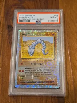 2002 Pokemon Legendary Collection Onix #84 Reverse Foil PSA 8 - Image 1