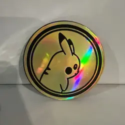 Unplayed Pokemon Pikachu Rainbow Holo Gold Coin - 2022 Pokemon GO TCG Jumbo - Image 1