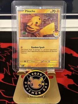 Pikachu 2026 Pokemon Day Cosmos Holo 051/162 With Coin - Image 1