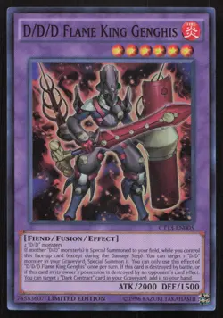Yu-Gi-Oh TCG #CT13-EN005 D/D/D Flame King Genghis Limited Edition Super Rare LP - Image 1