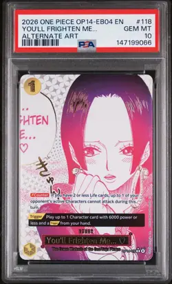 2026 One piece Op14-118 You’ll Frighten Me Alternate Art PSA 10 🔥 - Image 1