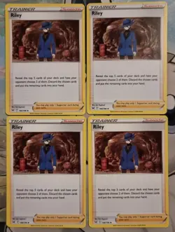 Pokemon card 4× riley playset 166/196 lost origin trainer supporter - Image 1