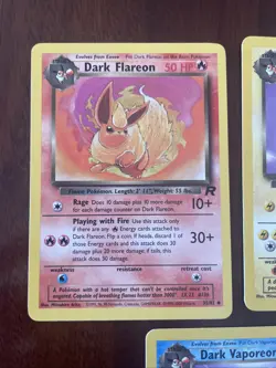 Eevee Evolution Bundle (3 Cards) Team Rocket Uncommon Pokemon Cards NM - Image 2