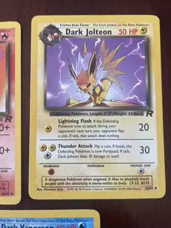 Eevee Evolution Bundle (3 Cards) Team Rocket Uncommon Pokemon Cards NM - Image 3