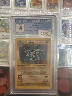 Pokemon Machamp Base Set Shadowless Holo Rare #8 CGC 4 VG/EX - Image 1