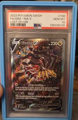 PSA 10 GEM MINT Giratina V 186/196 Lost Origin Alt Art Holo Pokemon Card - Image 1