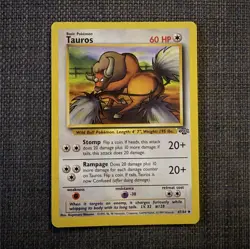 Pokemon TCG Tauros 47/64 Jungle Regular Uncommon Wizards 1999 - Image 1