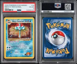 2000 Pokemon Gym Heroes MISTY'S TENTACRUEL HOLO Unlimited 10/132 PSA 4 VG-EX - Image 3