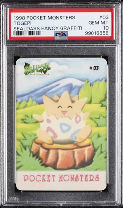 1998 POCKET MONSTERS SEALDASS FANCY GRAFFITI #03 TOGEPI PSA 10 - Image 1