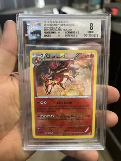 Pokemon 2013 BW Legendary Treasures Charizard Reverse Holo Vintage BGS 8 - Image 1