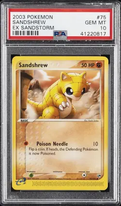 2003 POKEMON EX SANDSTORM #75 SANDSHREW PSA 10 - Image 1
