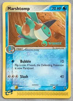Pokemon Marshtomp #011 - Winner - 2003 Black Star Promo - NM With Slight Ding - Image 1