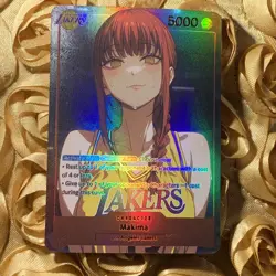 MAKIMA CHAINSAW MAN LAKERS ACG Waifu Holo Girl Card - Image 1