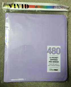 Vivid 12 Pocket Zipper Pro Binder - Ultra Pro Purple - 480 Cards - Image 1