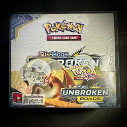 Pokemon TCG Sun & Moon Unbroken Bonds Booster Box Sealed With Plastic Case - Image 1
