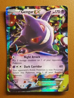 Gengar EX 34/119 Ultra Rare Holo, XY - Phantom Forces LP/MP Pokemon TCG - Image 1