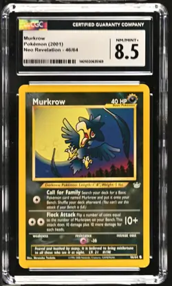 Pokemon TCG Murkrow CGC 8.5 46/64 2001 Neo Revelation NM/M - Image 1