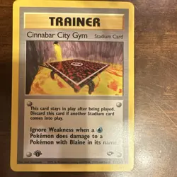 Wizards Pokemon TCG Trainer-Stadium Cinnabar City Gym 1st Ed Uncommon 113/132 - Image 1