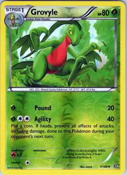 Grovyle 7/160 Uncommon - Pokemon TCG XY: Primal Clash - Reverse Holo (NM) - Image 1