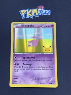 Pokemon TCG Slowpoke Generations 32/83 20th Anniversary Holo LP. - Image 1