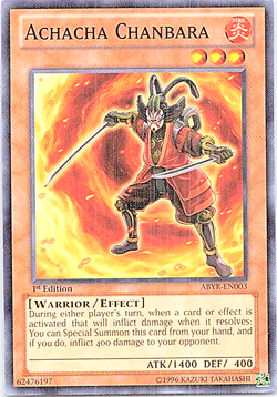 Achacha Chanbara ABYR-EN003 Yu-Gi-Oh! Light Play 1st Edition - Image 1