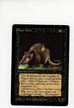 Plague Rats Beta MP MTG Magic the Gathering h - Image 1