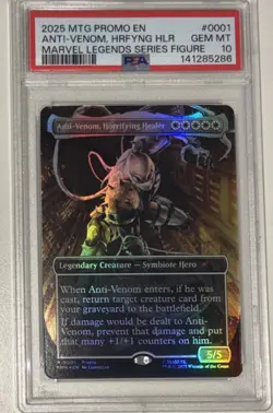 ANTI-VENOM BORDERLESS FOIL PROMO 2025 MTG MARVEL LEGENDS SERIES FIGURE PSA 10 - Image 1