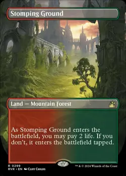 [1x] Stomping Ground - Foil - Borderless Near Mint, English RVR Extras MTG Magic - Image 1