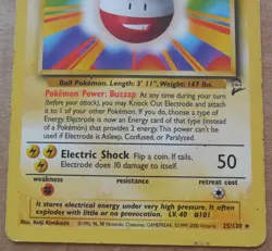 Electrode 25/130 Rare Non-Holo Base 2 Set Pokemon Card MP - Image 3
