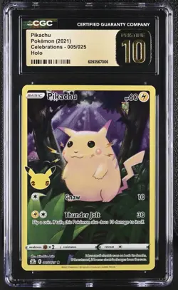 Pokemon Pikachu Celebrations 005/025 25th Anniversary Pristine CGC 10 - Image 1