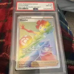Pokemon Phoebe Full Art Secret Rare 175/163 Battle Styles Holo PSA 8 Trainer - Image 1