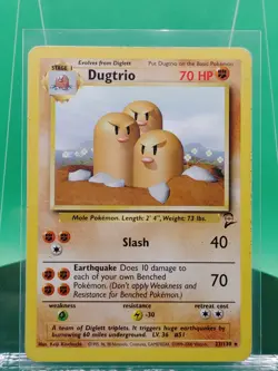 Dugtrio 23/130 Base Set 2 Set Non Holo Rare 2000 English Pokemon TCG WoTC - Image 1