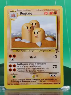 Dugtrio 23/130 Base Set 2 Set Non Holo Rare 2000 English Pokemon TCG WoTC - Image 3