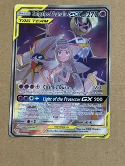 Pokemon Solgaleo & Lunala GX 216/236 Sm-Cosmic Eclipse TAG TEAM Ultra Rare Holo - Image 1