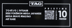 2025 Pokemon Mega Brave Japanese 065/063 Ivysaur Art Rare TAG 10 Pristine (995) - Image 3