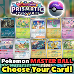 Pokemon PRISMATIC EVOLUTIONS MASTER BALL PATTERN: CHOOSE YOUR CARD Near Mint QTY - Image 1