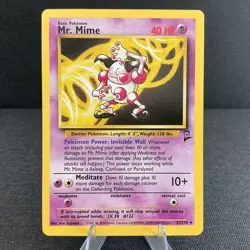 Mr. Mime 27/130 Base Set 2 Rare Non-Holo Vintage WOTC Pokemon TCG Card - Image 1