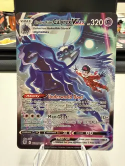 Pokemon TCG Pokemon Shadow Rider Calyrex VMAX Ultra Rare Holo TG18/TG30 - Image 1