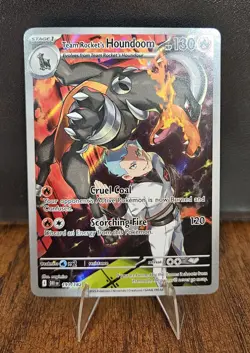 Pokemon Team Rocket's Houndoom Full Art Holo 191/182 Sv10 130HP - Image 1