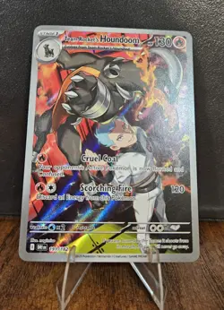 Pokemon Team Rocket's Houndoom Full Art Holo 191/182 Sv10 130HP - Image 2