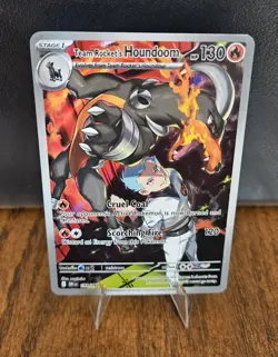 Pokemon Team Rocket's Houndoom Full Art Holo 191/182 Sv10 130HP - Image 3