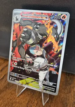Pokemon Team Rocket's Houndoom Full Art Holo 191/182 Sv10 130HP - Image 4